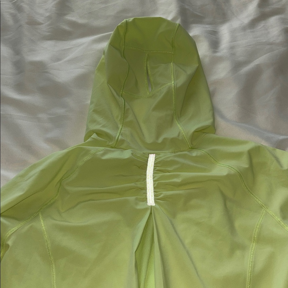 Lululemon Neon Yellow Quarter Zip Hooded Pullover Running Jacket - Picture 13 of 15